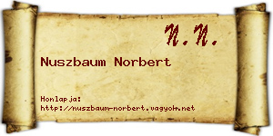 Nuszbaum Norbert névjegykártya